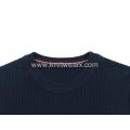 Men's Knitted Multi-Color Stripe Rib Stitch Crewneck Sweater